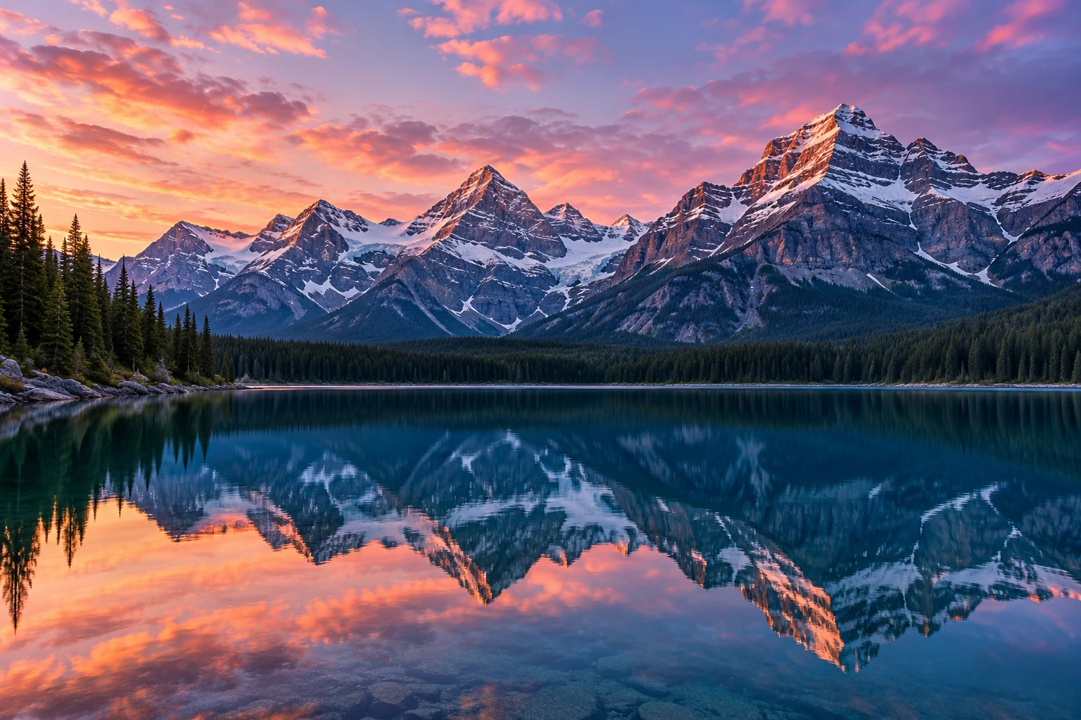 Illustrative sample of an alpine lake at sunset. This is not your photo.